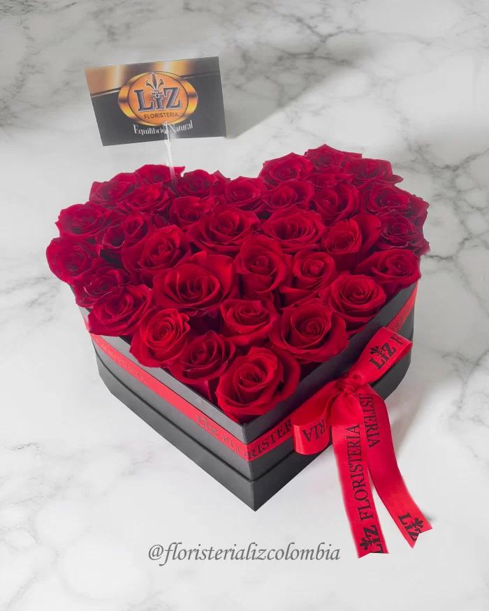 Corazón Rosas Naturales