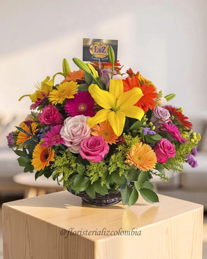 Arreglo de flores coloridas- Mamá en Primavera