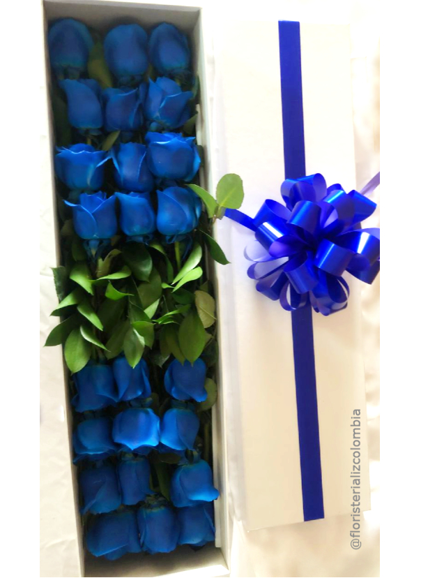 Caja rosas azules - Floristería Liz | Flores a Domicilio: Pereira, Cuba,  Dosquebradas, Santa Rosa - Entregas el mismo día